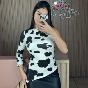 Blusa assimétrica Cow